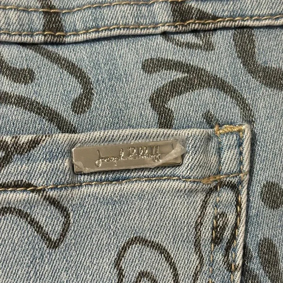 Joseph Ribkoff Lettering Jeans Style 221926 Skinny Mid Rise Crop - Picture 11 of 13